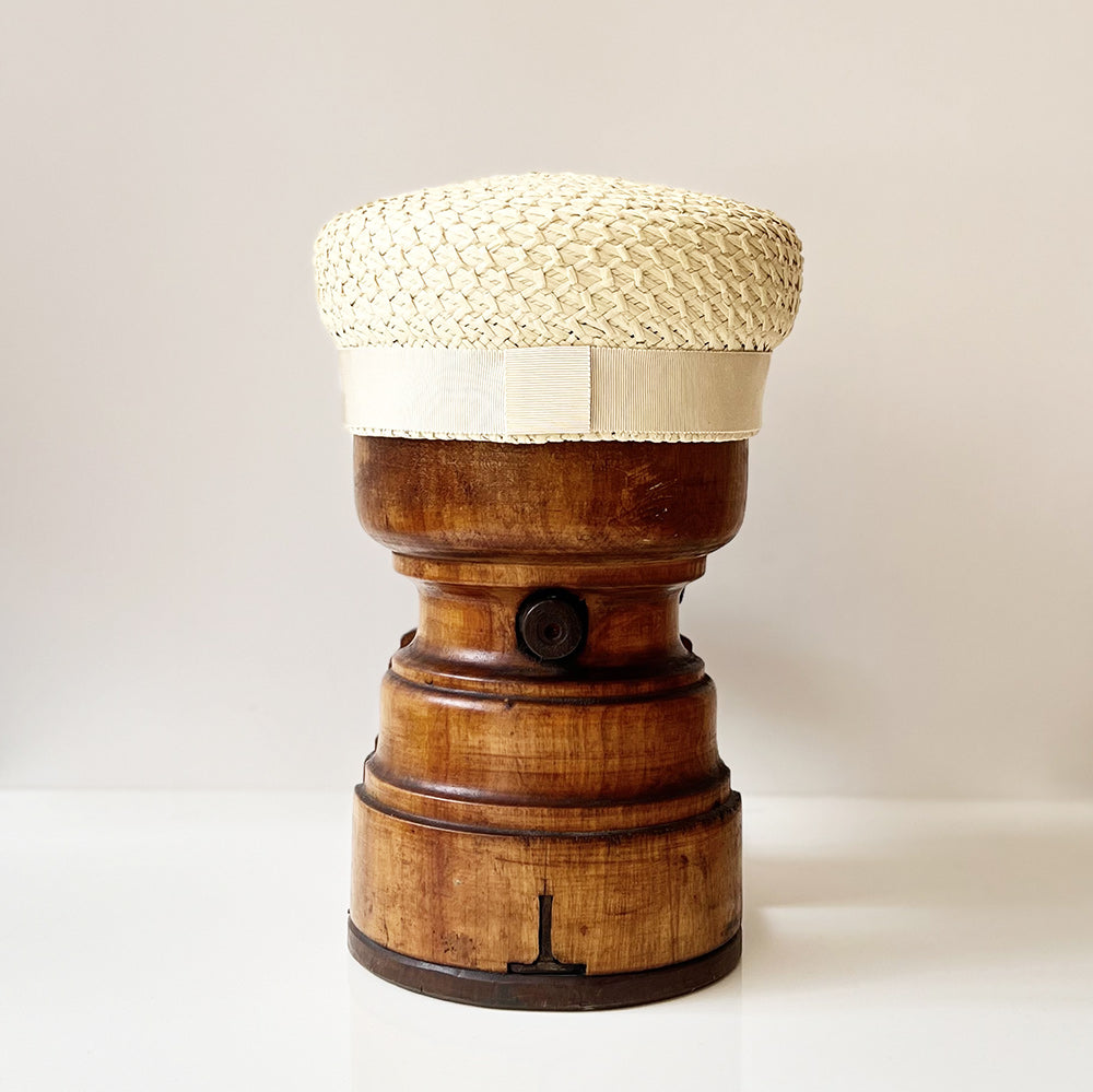 Casquette Martine courte paille dentelle