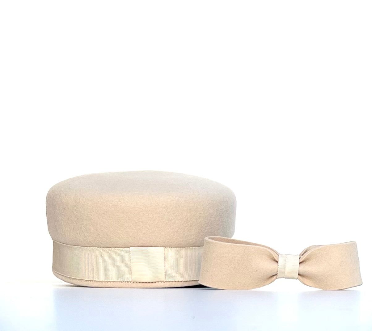 Casquette Martine courte Beige feutre laine merinos