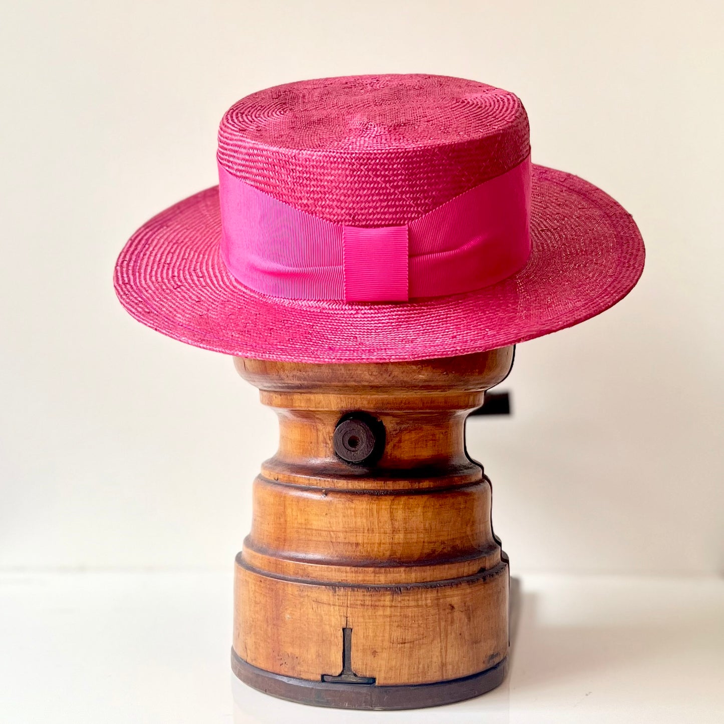Canotier Jeanette Paille Fuchsia