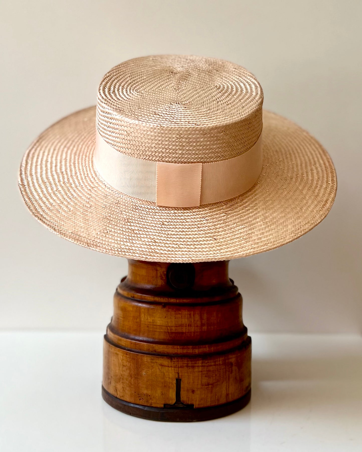 Canotier Jeanine Paille Rose saumon