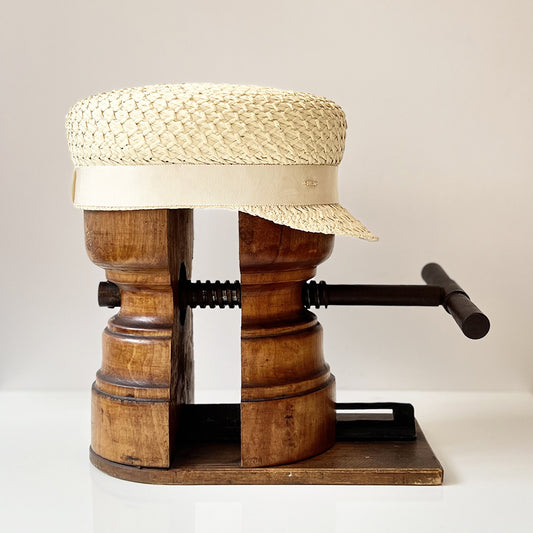 Casquette Martine courte paille dentelle