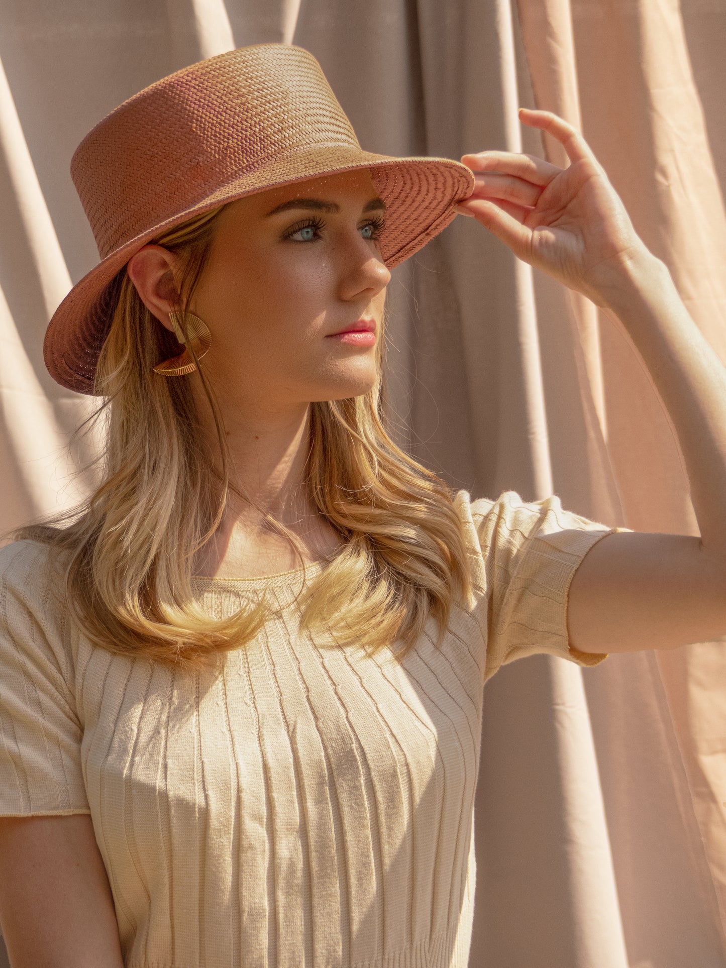 Chapeau Bob Michelle paille camel