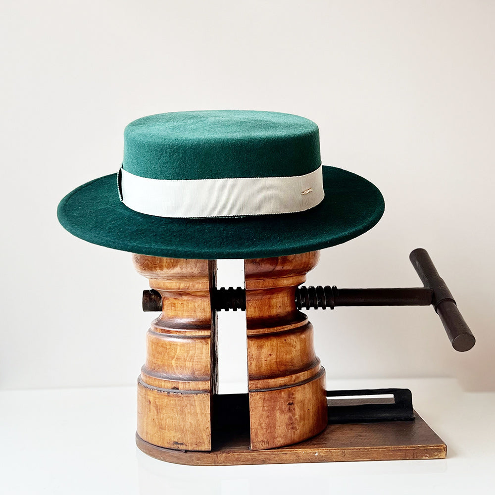 Canotier Jeanette Bicolore vert