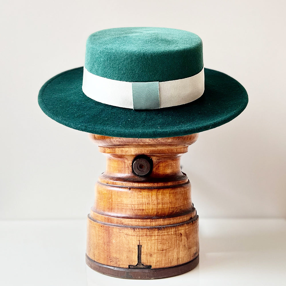 Canotier Jeanette Bicolore vert