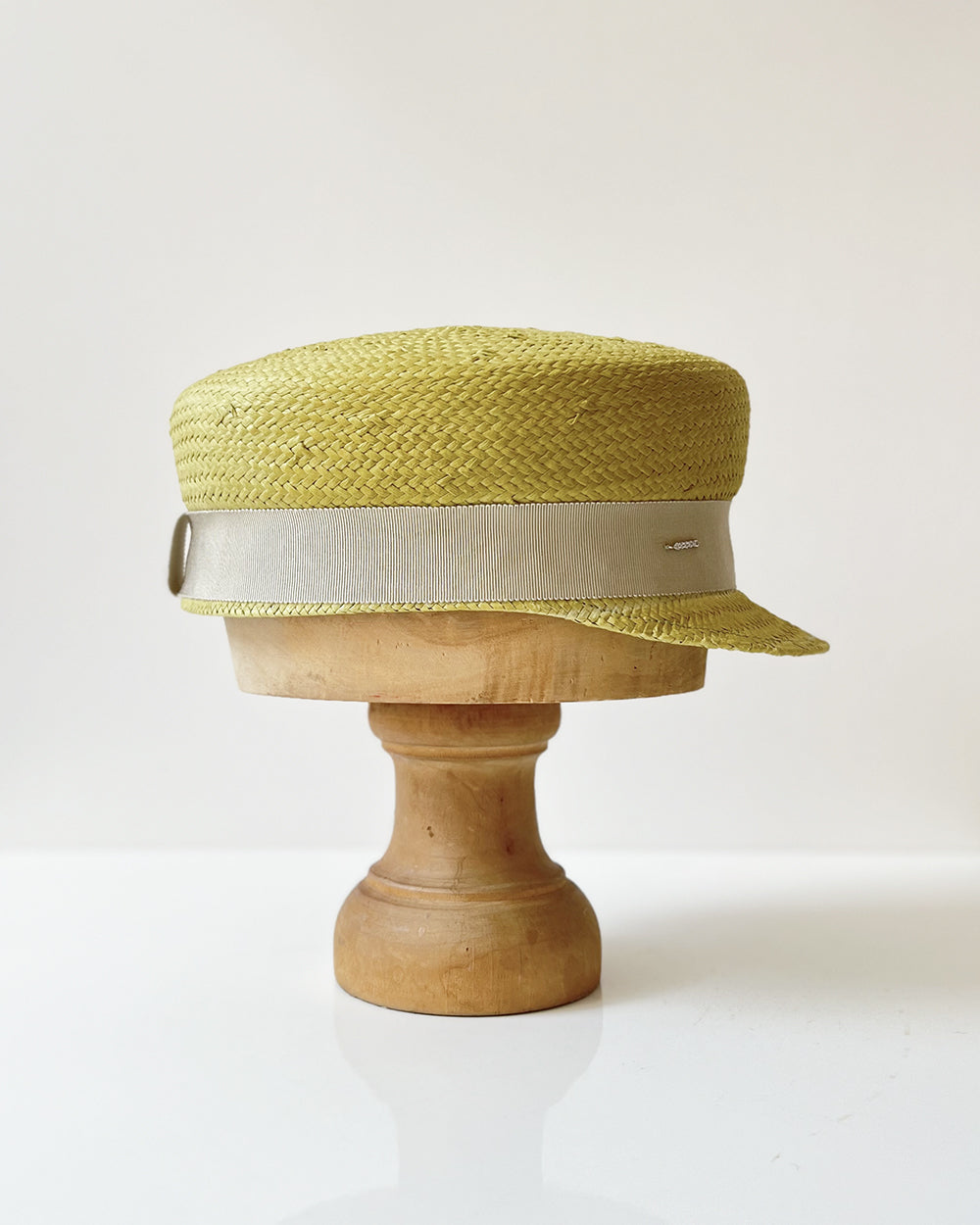 Casquette Martine courte paille Pistache
