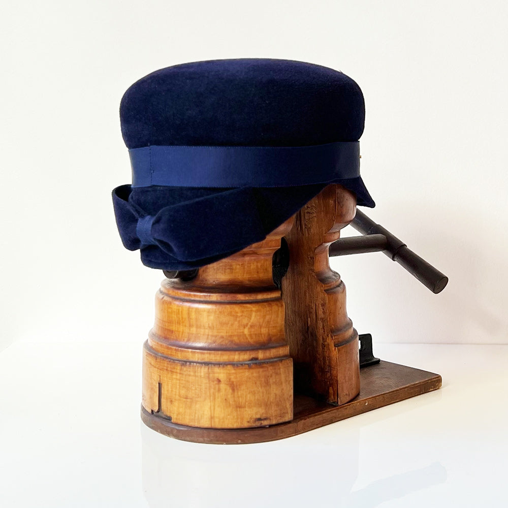 Casquette Martine Bleu marine Noeud Feutre lapin