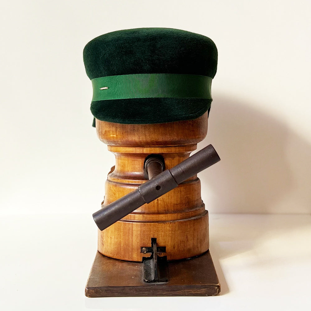 Casquette Martine Vert Emeraude Noeud longue Feutre lapin