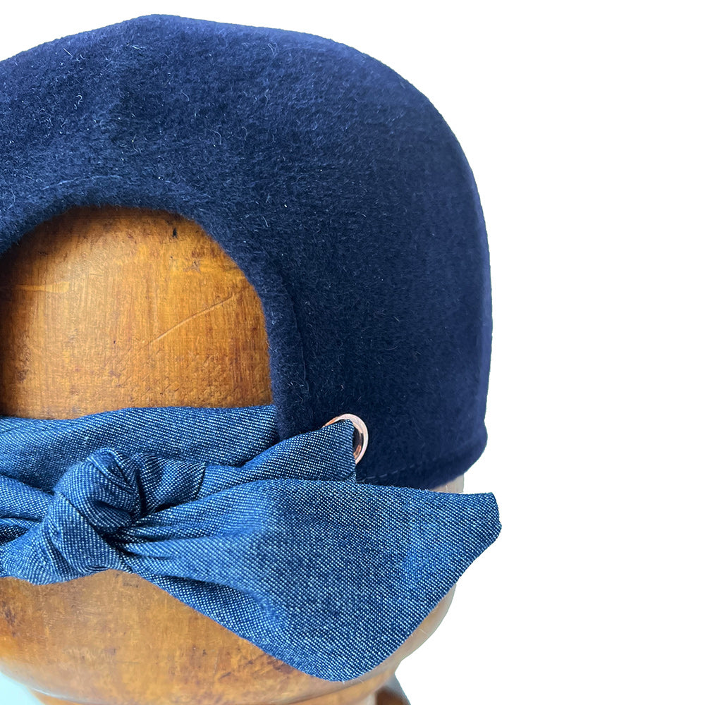 Casquette Babette Bleu Marine feutre lapin