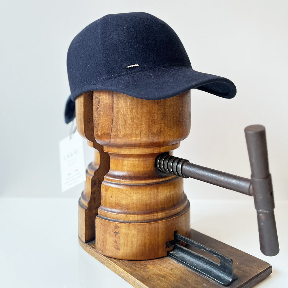 Casquette Babette Navy Bleu nuit feutre laine merinos