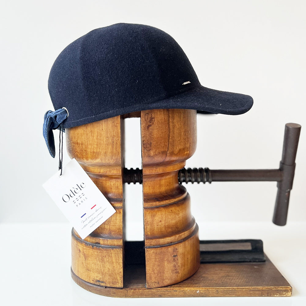 Casquette Babette Navy Bleu nuit feutre laine merinos