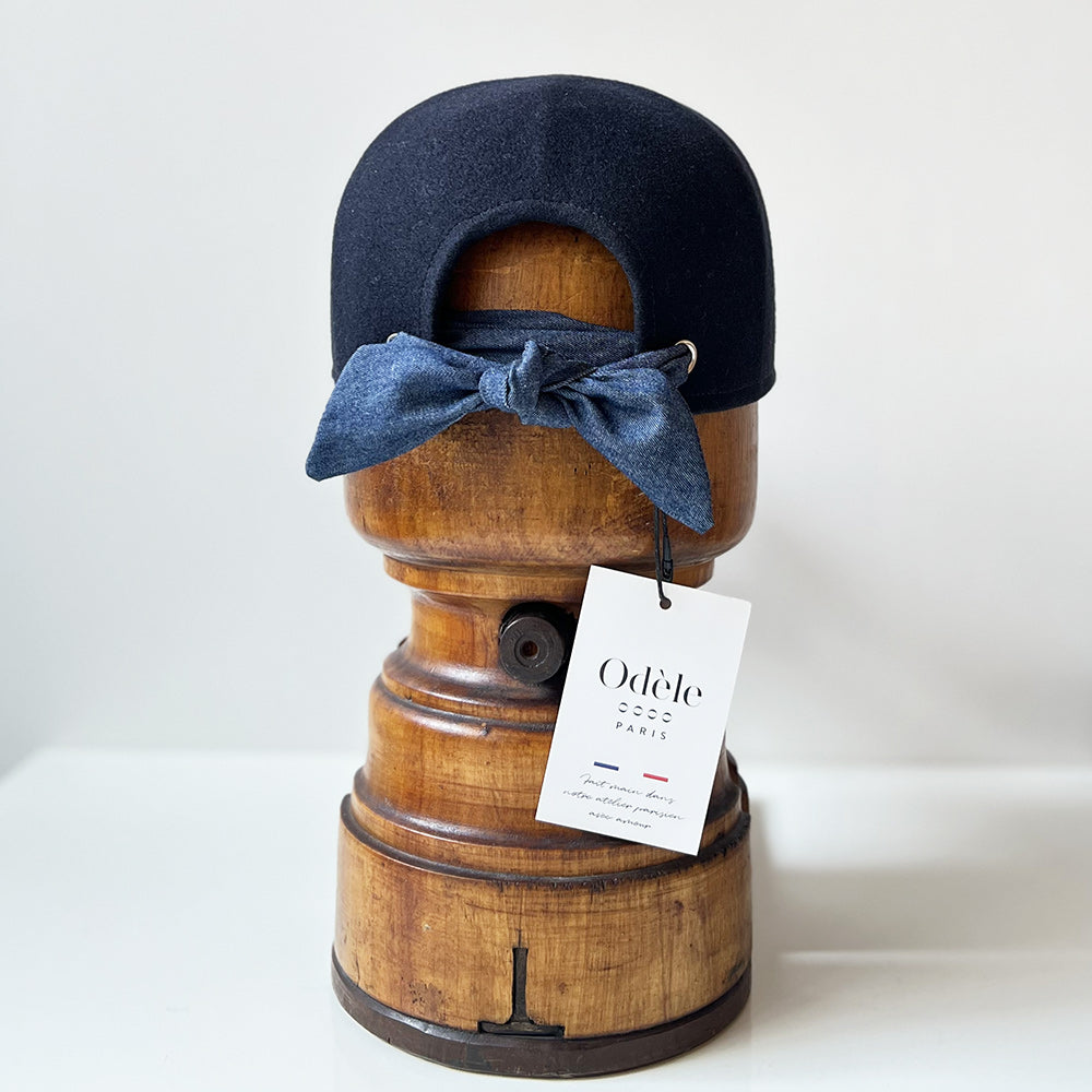 Casquette Babette Navy Bleu nuit feutre laine merinos