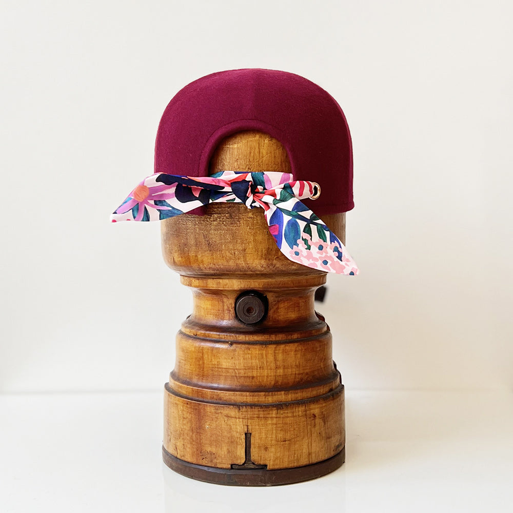 Casquette Babette bordeaux clair feutre laine merinos