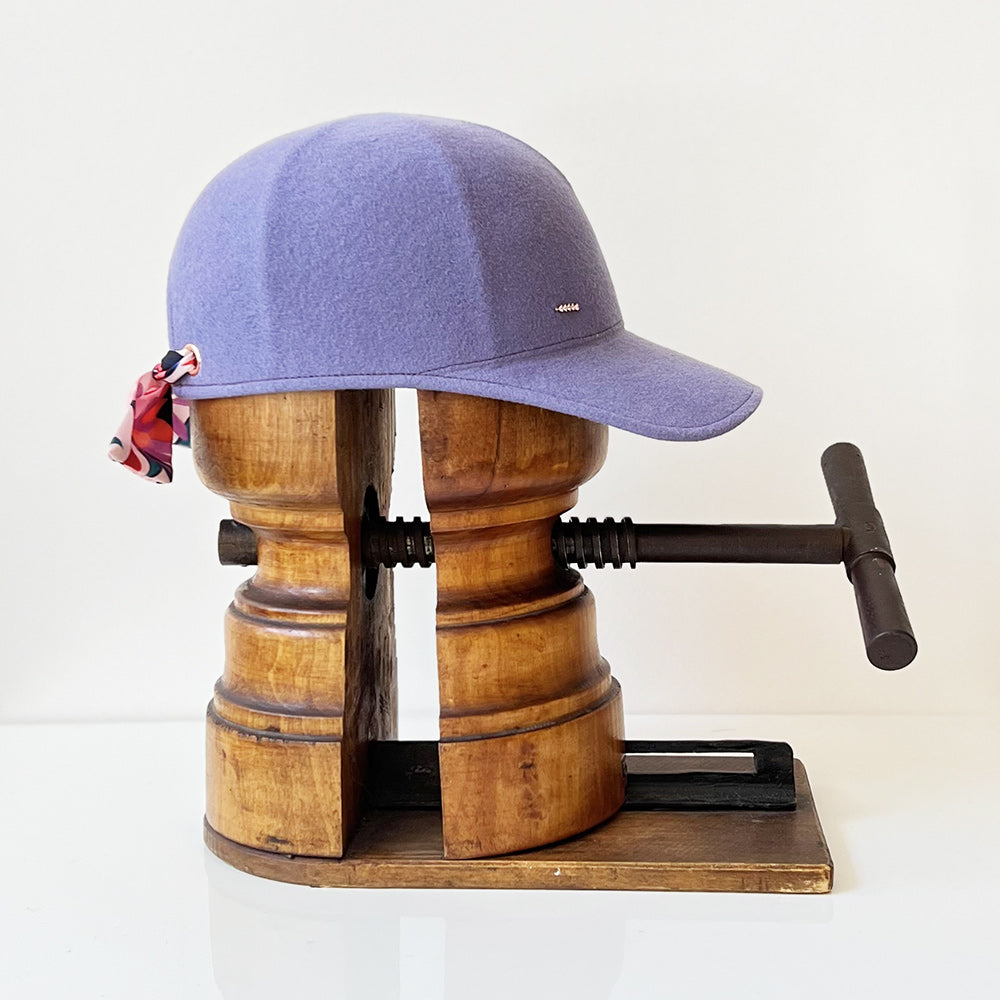 Casquette Babette mauve lilas feutre laine merinos