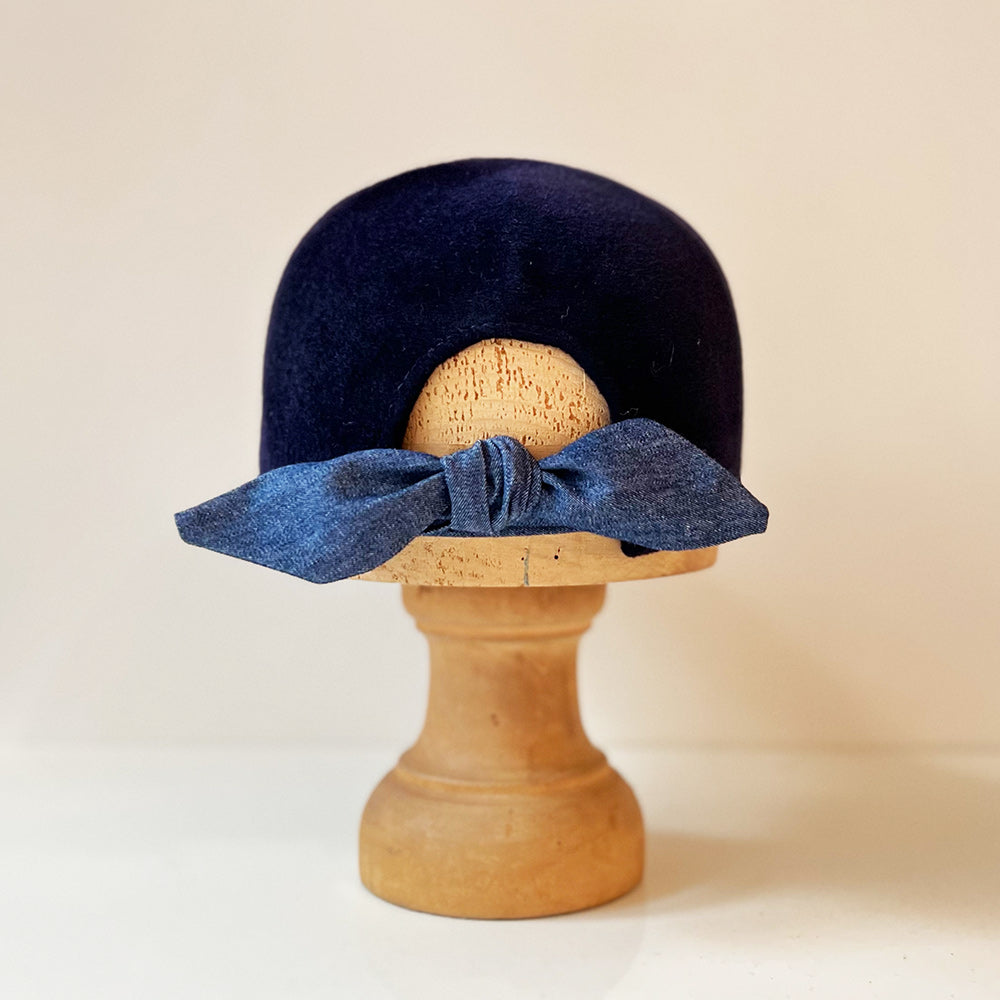 Casquette Babette Bleu Marine feutre lapin