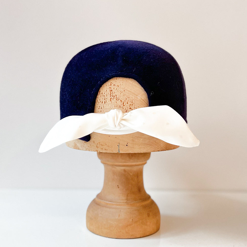 Casquette Babette Bleu Marine feutre lapin