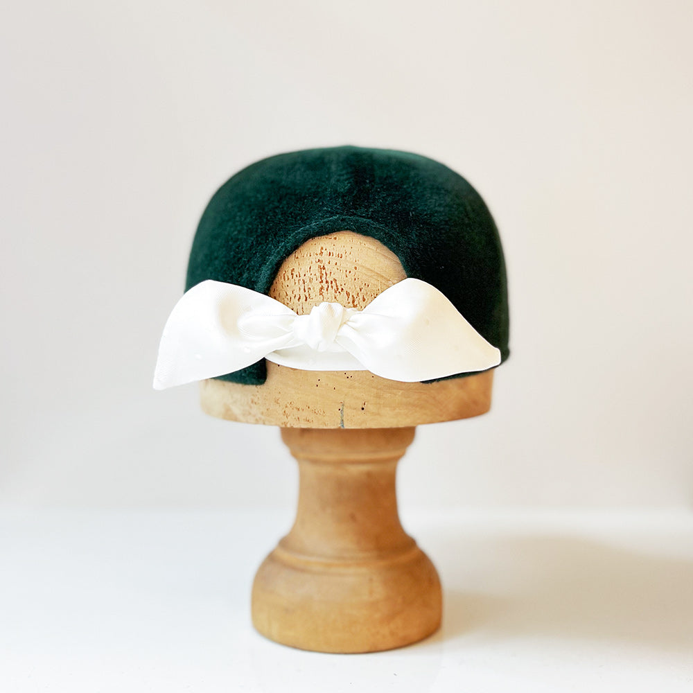 Casquette Babette Vert émeraude feutre lapin