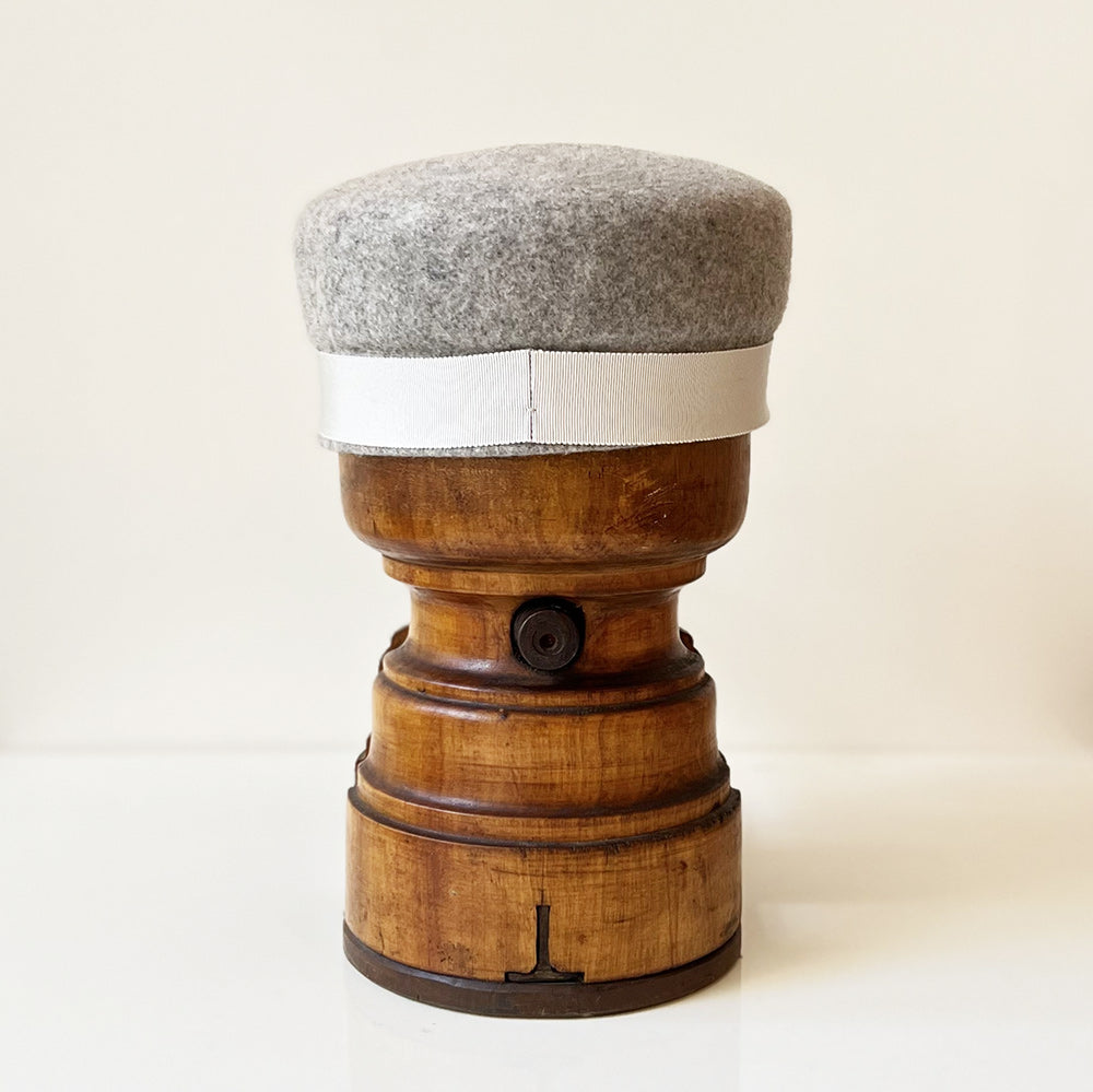 Casquette Martine courte Gris chiné feutre laine merinos