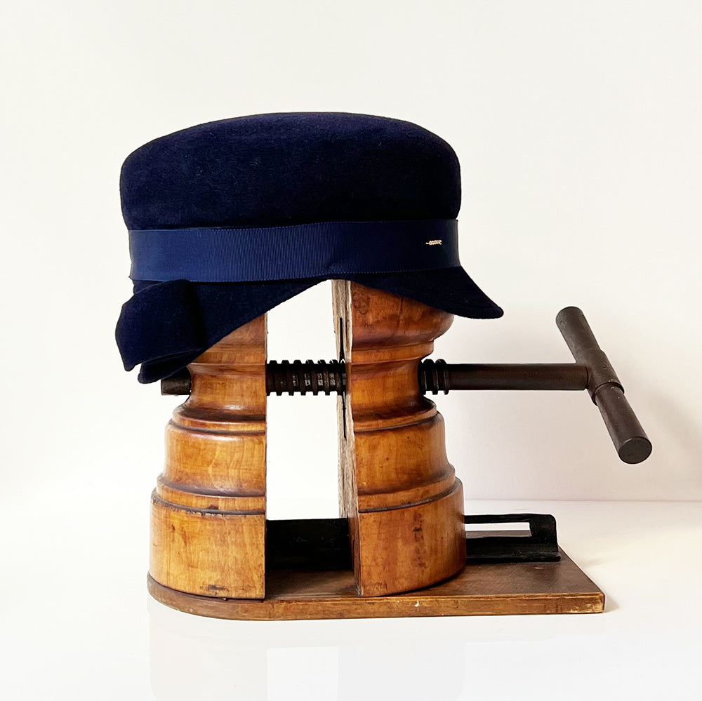 Casquette Martine Bleu marine Noeud Feutre lapin