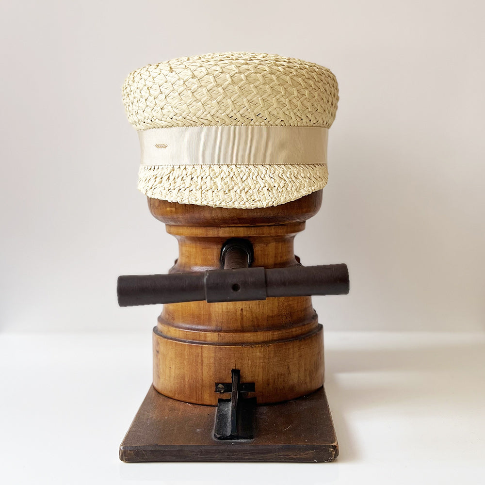 Casquette Martine courte paille dentelle