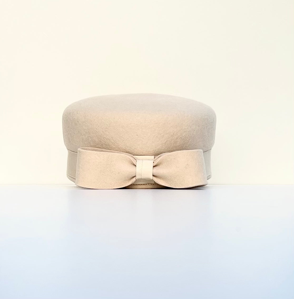 Casquette Martine courte Beige feutre laine merinos