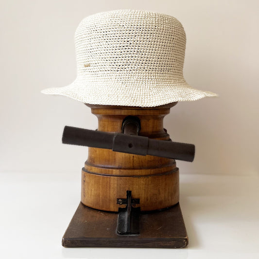 Chapeau Bob Panama crocheté Blanc cassé