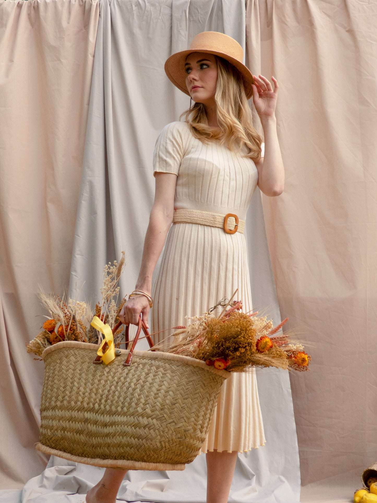 Chapeau Bob Michelle paille camel