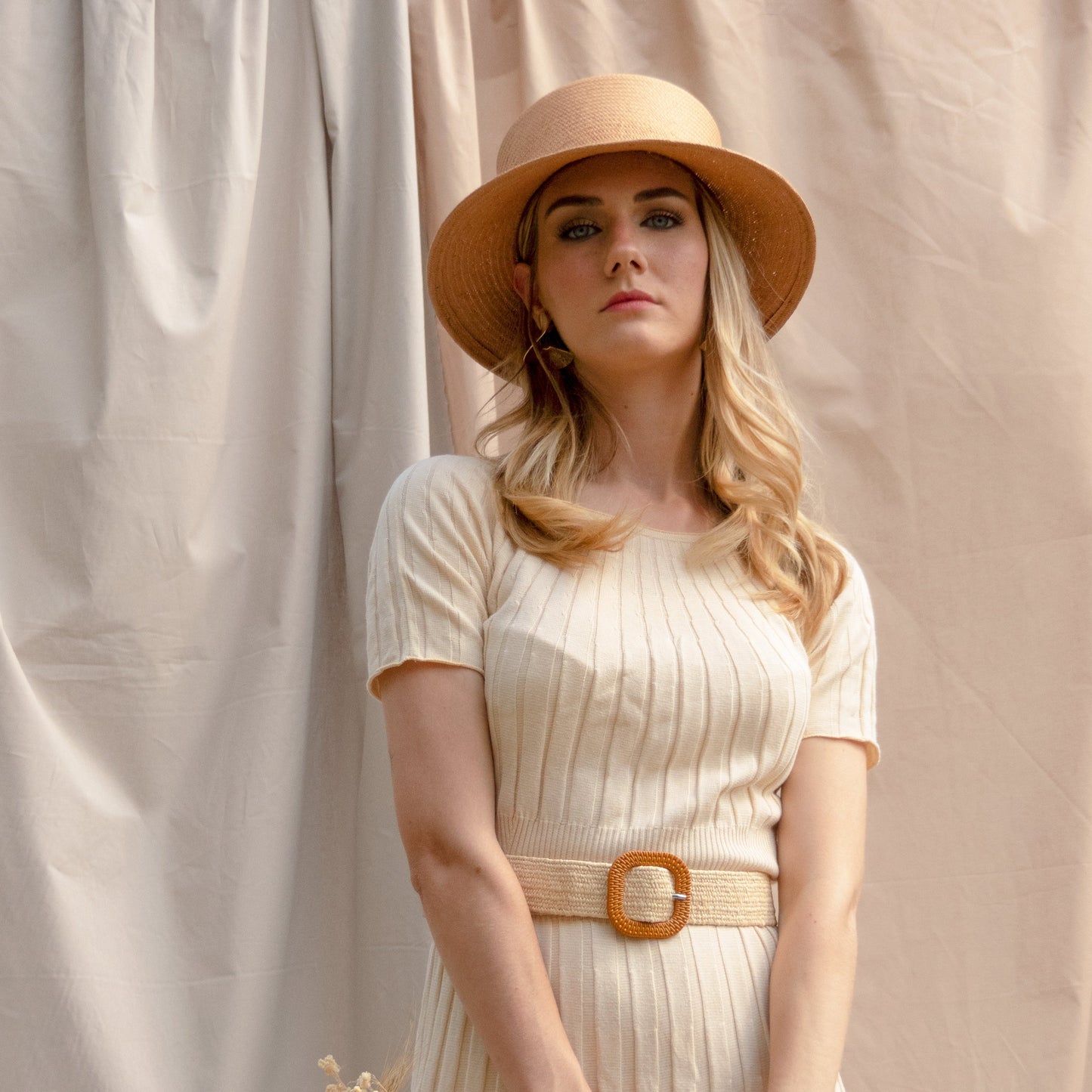 Chapeau Bob Michelle paille camel