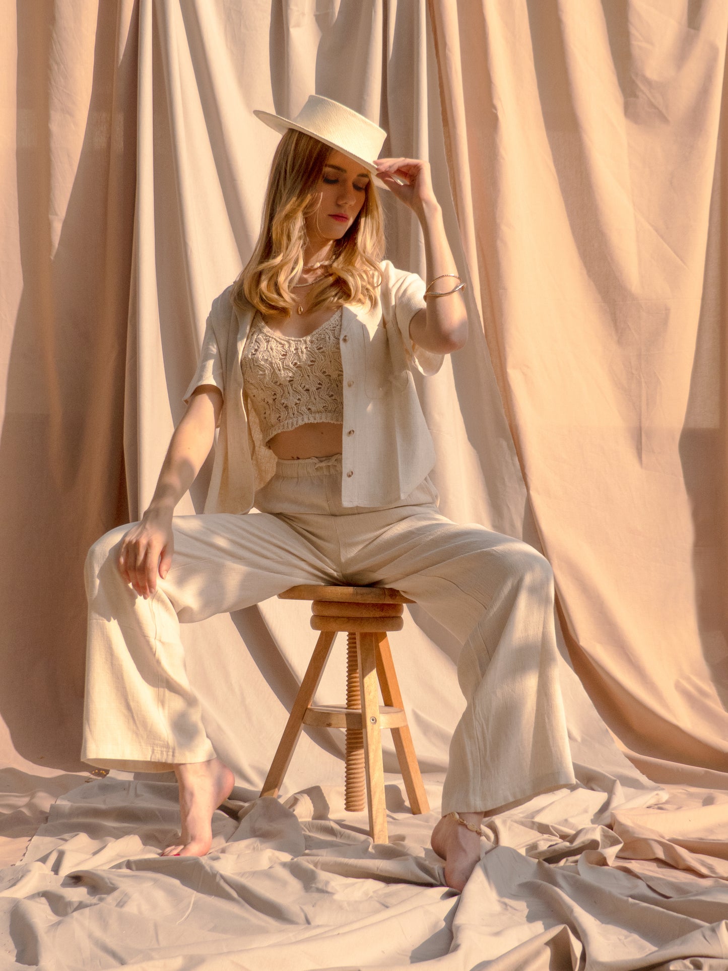 Canotier Jeanine Panama Blanc