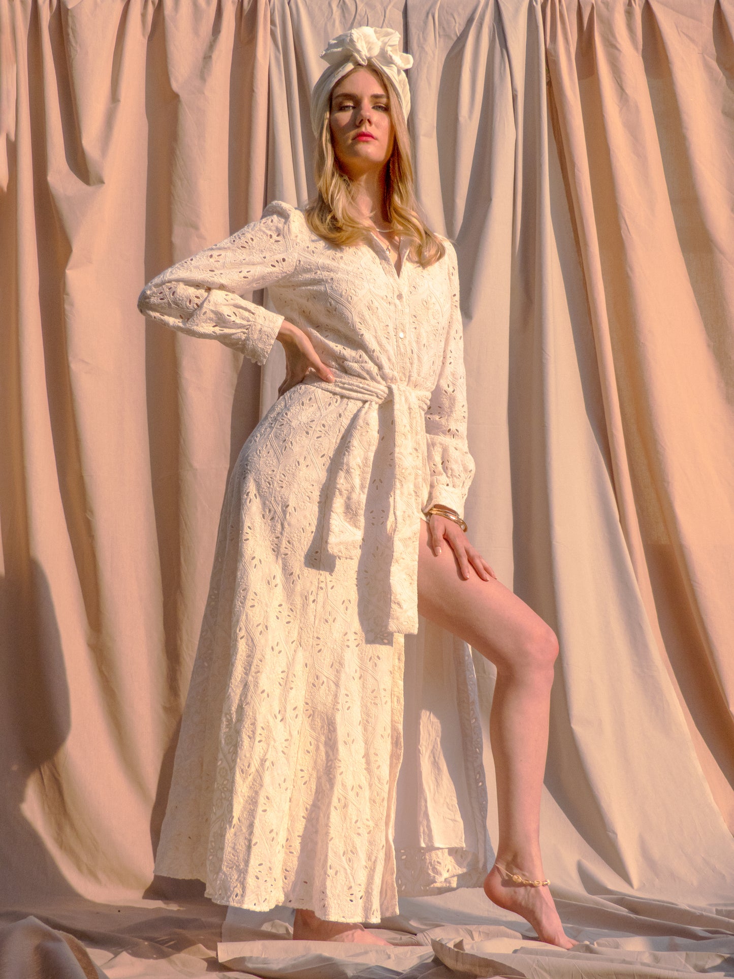 Bandeau turban Couture blanc