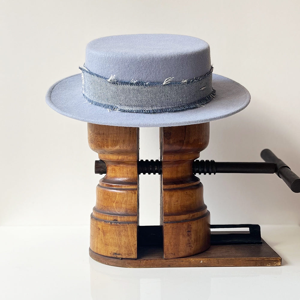 Canotier Jeanette Bleu ciel et jean