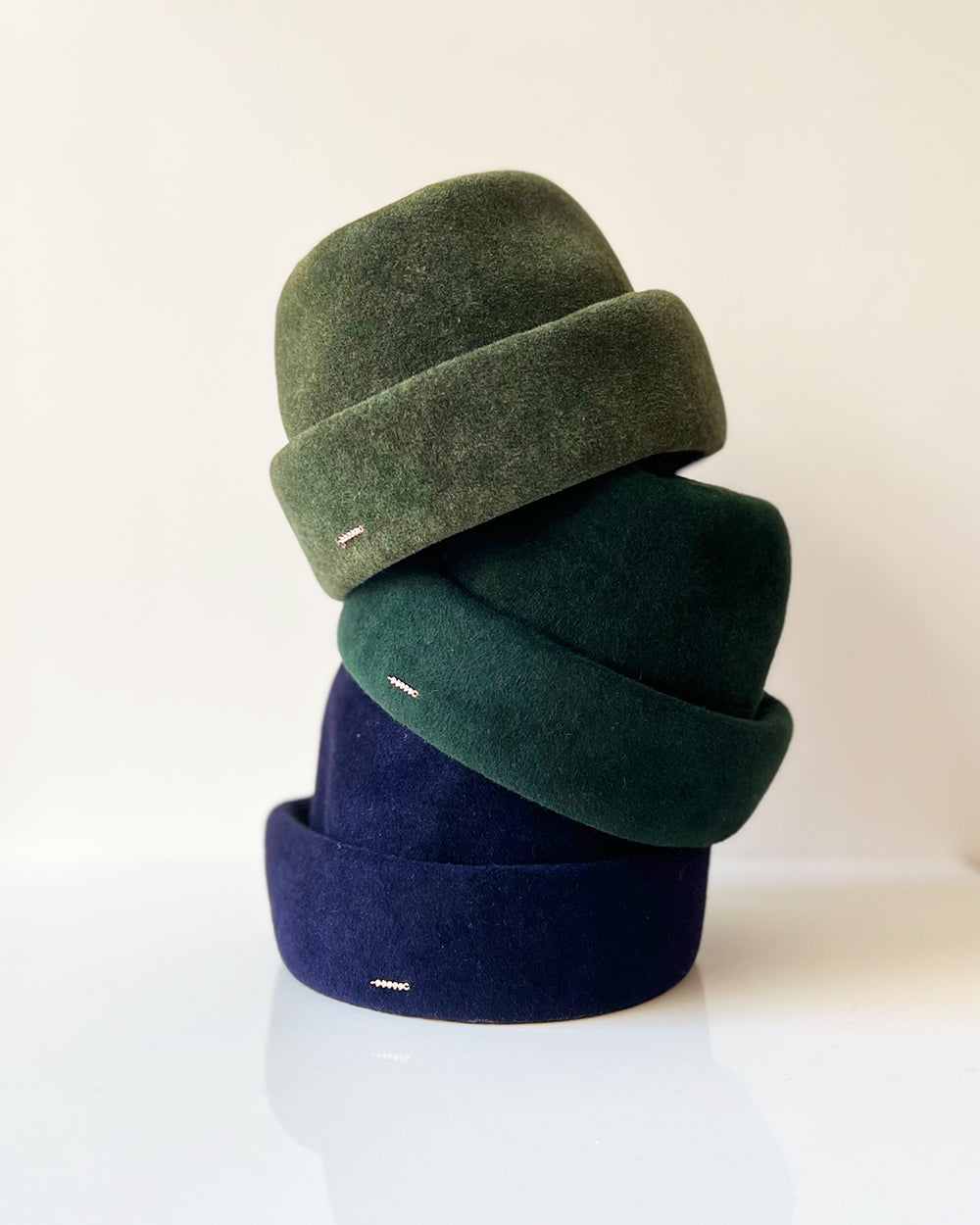Chapeau Toque Linette feutre lapin Bleu marine