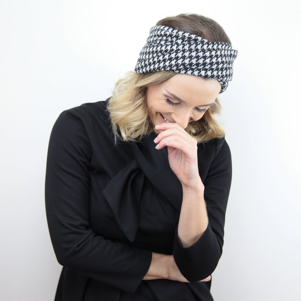 Bandeau turban Margaret Noir et Blanc