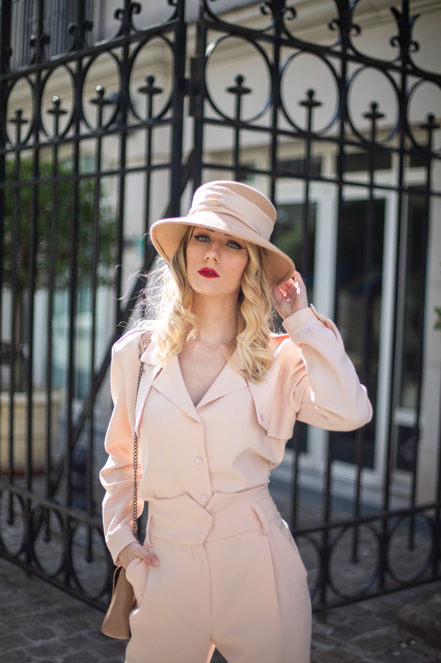 Chapeau cloche Odette Beige