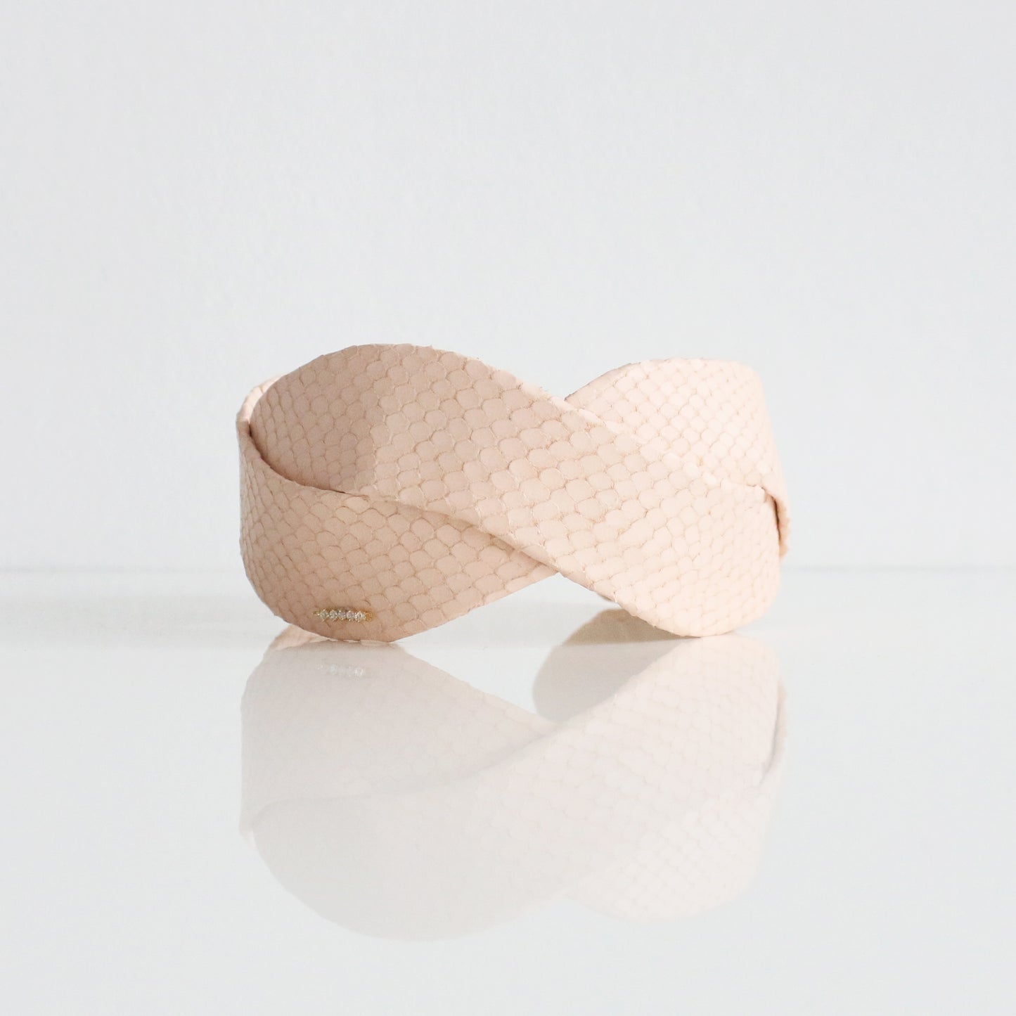 Headband Grace Cuir Rose Nude - La Mariée