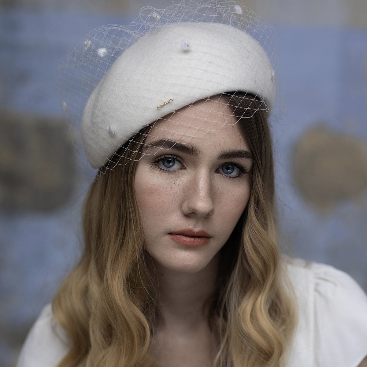Béret Paris Blanc Voilette - La Mariée