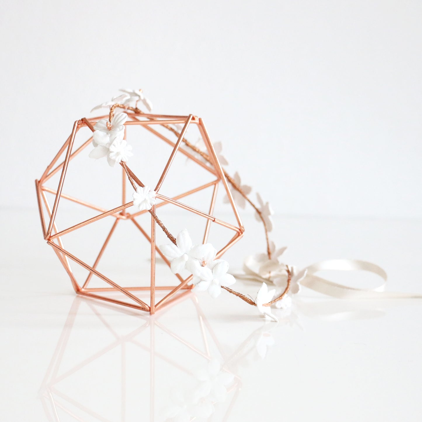 Couronne Emy Blanc et Or Rose - La Mariée