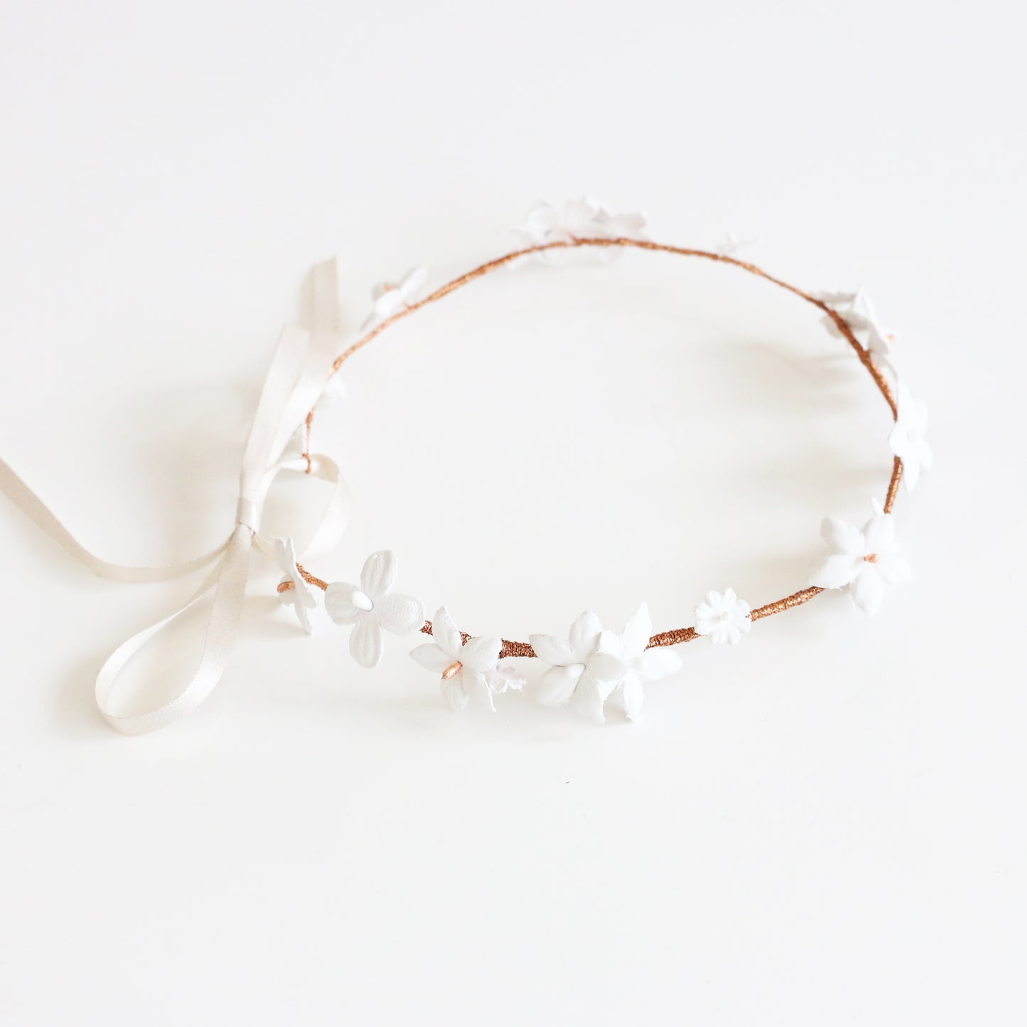 Couronne Emy Blanc et Or Rose - La Mariée