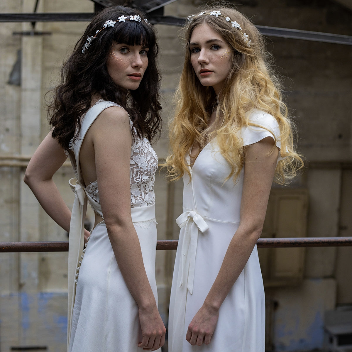 Couronne Emy Blanc et Or Rose - La Mariée