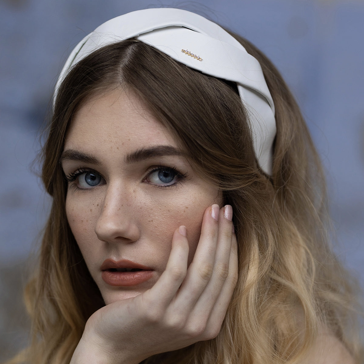 Headband Grace Cuir Blanc - La Mariée