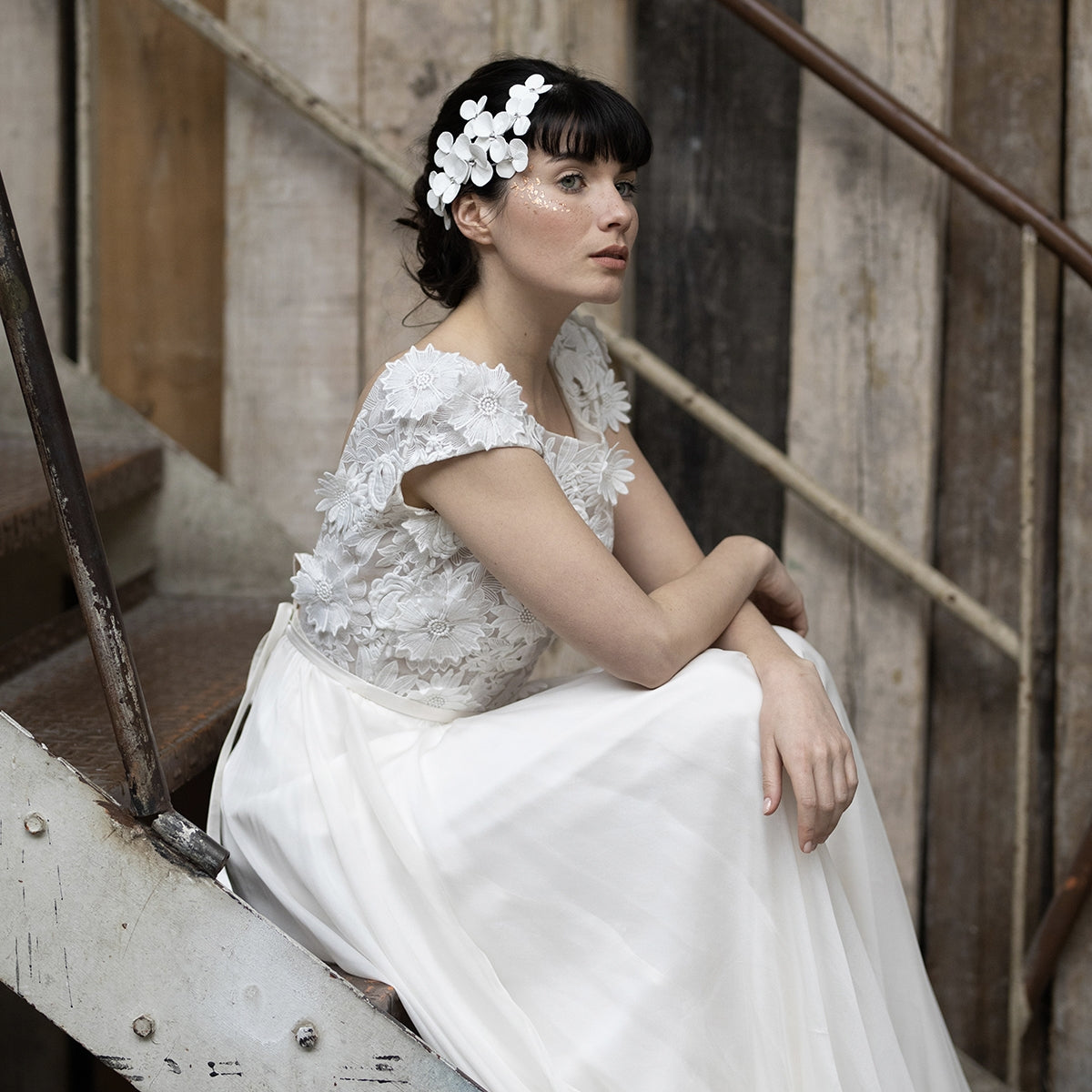 Peigne Daisy Blanc- La Mariée
