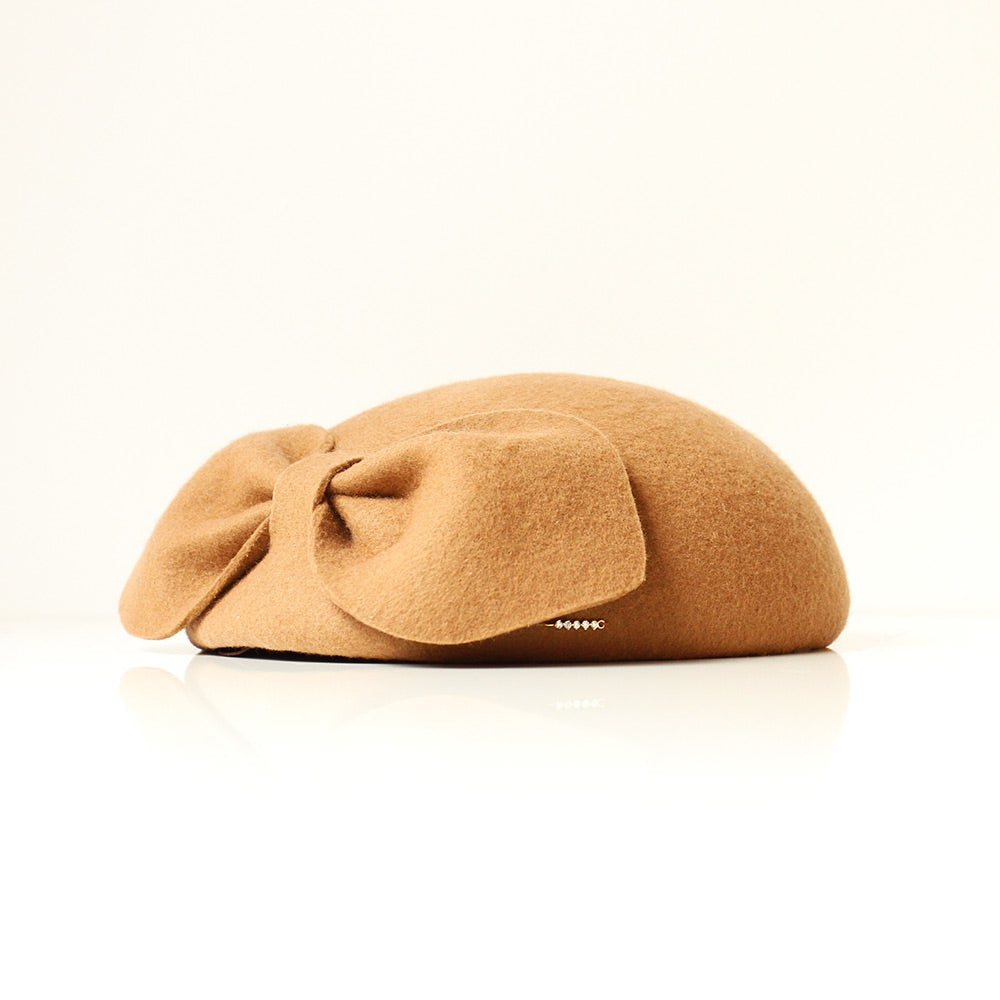 Petit Béret Arlette Noeud Camel