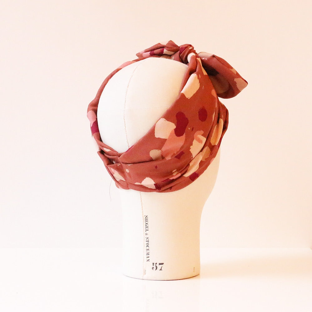 Bandeau Georgette Moka Motifs