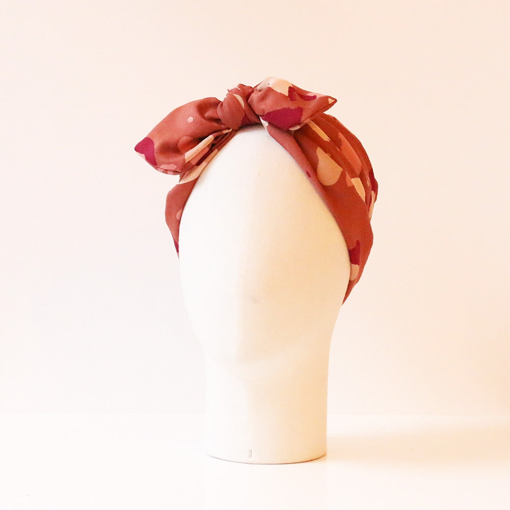 Bandeau Georgette Moka Motifs