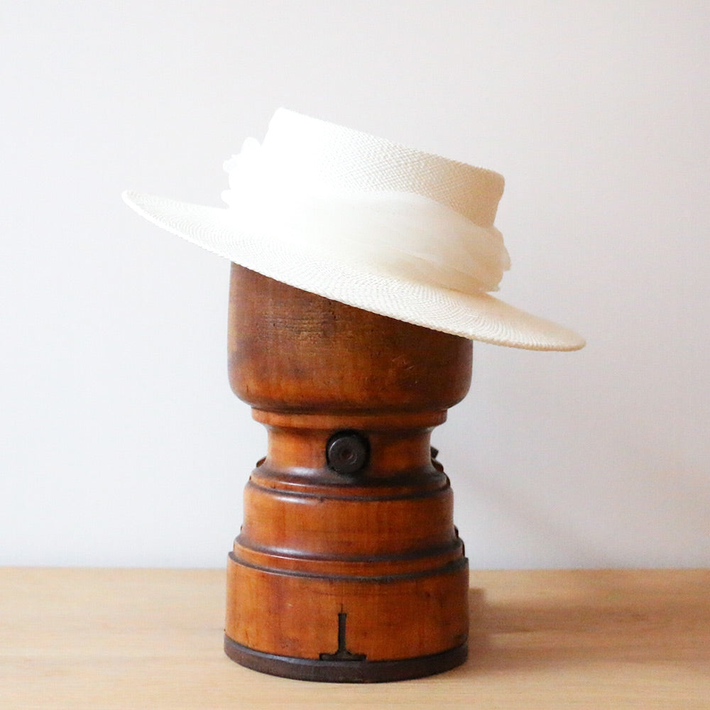 Canotier Jeanine Panama Blanc