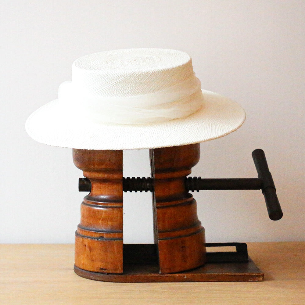 Canotier Jeanine Panama Blanc