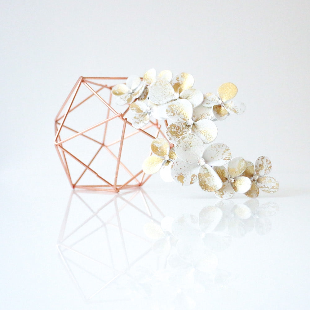Peigne Daisy Blanc et Or
