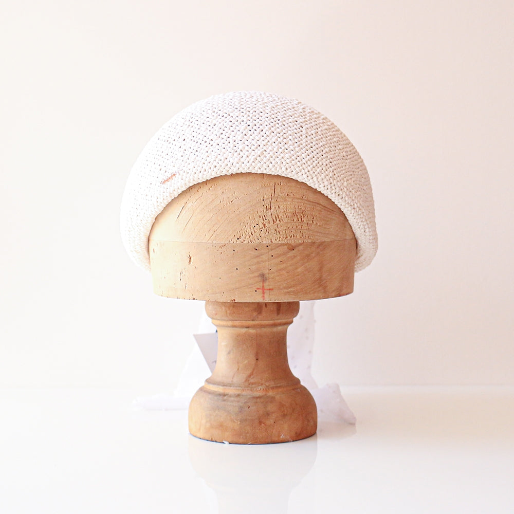Toque Aimée Paille Noeud blanc