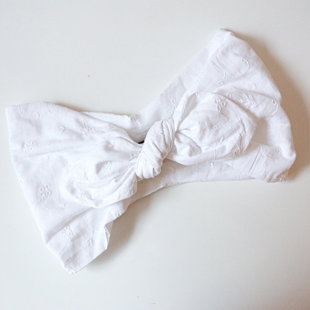 Bandeau Georgette Dentelle blanc