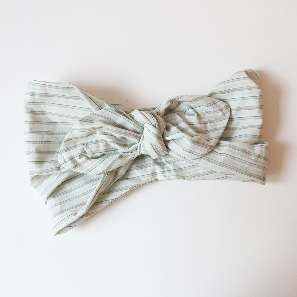 Bandeau Georgette Rayures vert d'eau