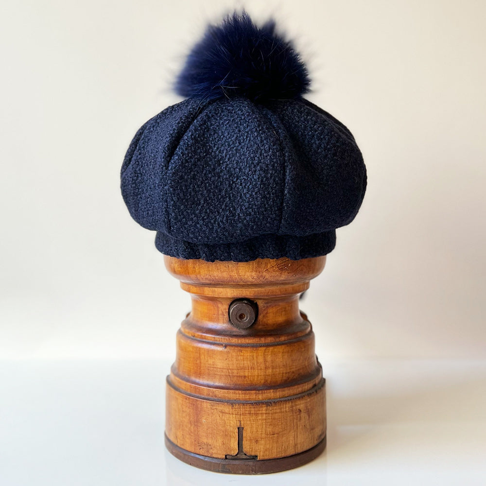 Béret Chantal Bleu pompon